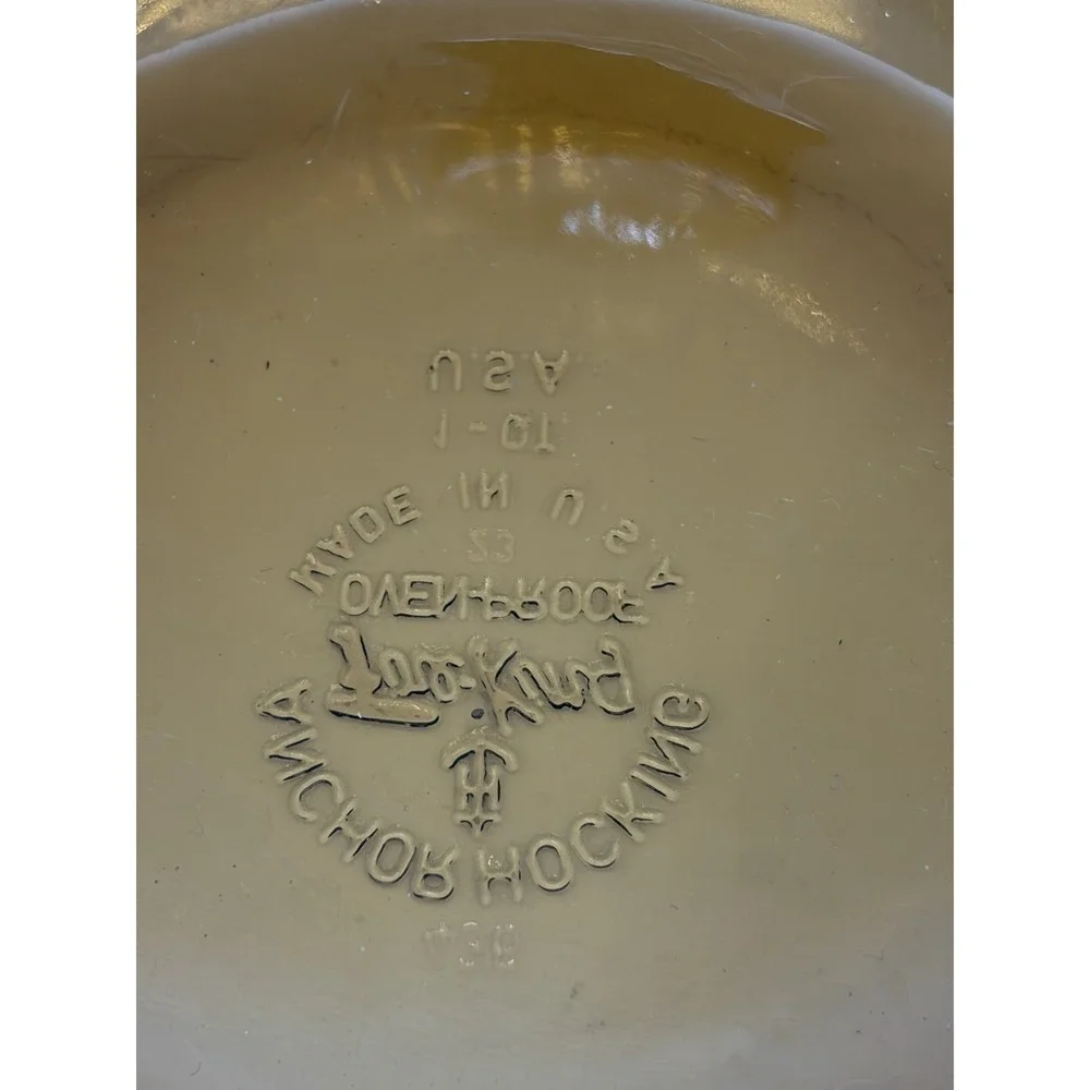 Vintage Anchor Hocking Fire King #436‎ 1QT Baking Dish Glass Round Amber Brown
